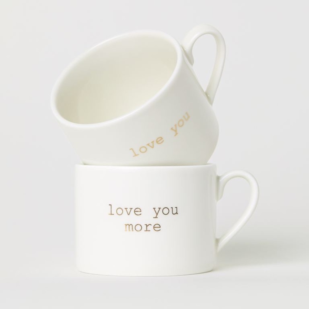 Love you/love you more coffee mugs